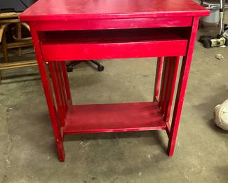Painted red table