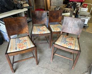 Set of 4 antique chairs. Reupholster them and they will be fantastic 