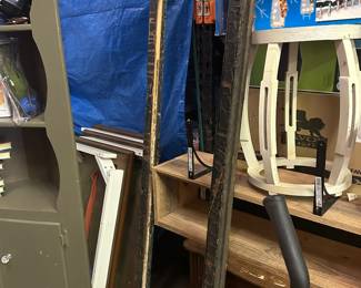 Tall wooden window frame. No glass 