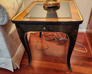 pair of Drexel end tables, with matching coffee table