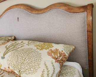 King Drexel Heritage bed, padded head/footboards, 2 night stands, large dresser. (staging pieces)