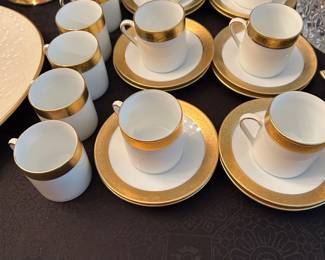 Gilt-rim espresso cups set of 12