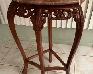 Asian marble topped corner display table