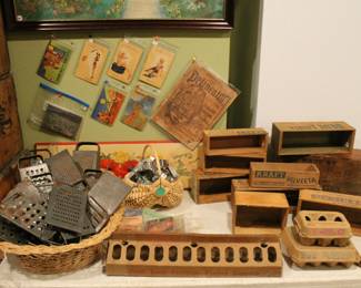 VINTAGE POSTCARDS AND CHEESE BOXES