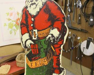 ANTIQUE SANTA METAL STAND UP