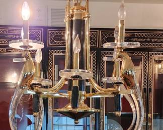 Rare gilded crystal birds chandelier 