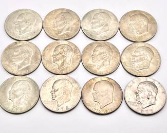 (12) Einsenhower Dollar Coins
