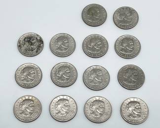 (14) Susan B. Anthony Liberty Dollar Coins 1979 - 1999

