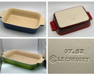 (3) Le Creuset Classic Stoneware Casseroles
