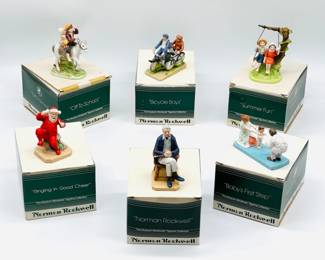 (6) 1983 Norman Rockwell Figurines In Original Boxes
