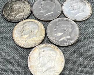 (6) Kennedy Half Dollar Coins
