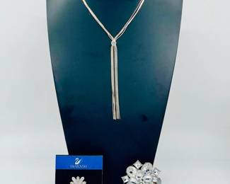 (7) Swarovski Crystal Brooch & Sparkling Silver-Tone Jewelry

