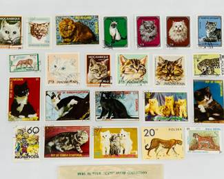 1960’s & 1970’s Cat Stamps
Includes: Equatorial Guinea #Mi1022 MNH 1976 Persian Felis silvestris catus, 
Hu