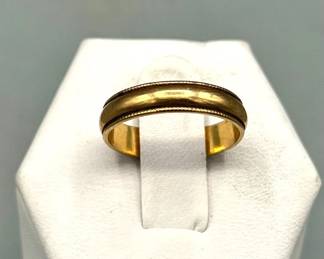 Classic 10K GF Gold Ring
Ring looks as though it was repaired at one point as seen in photos. 

