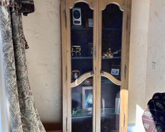 (2) Matching Tall Bookcase /Display  Cabinets w/Wire design Doors, very attractive 