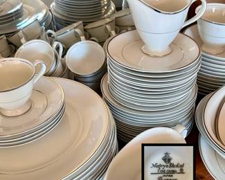 Platinum Rim China Large Set w/Platters 