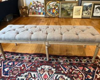 Long upholstered bench 