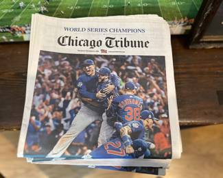W Cubs Champions newspapers