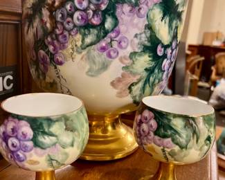 Hand painted /guilded Punch Set nice