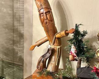 Hand Carved Folk Art Santa app 2’