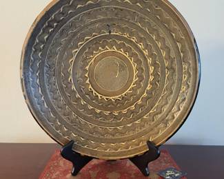 	MCM Artisan Pottery Bowl (Signed) & Gen Collection Japan Fabric Cloth