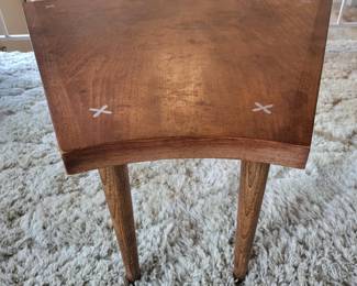 MCM American of Martinsville X Inlaid Walnut Side End Table