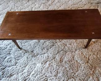 MCM American by Martinsville Walnut Inlaid X Coffee Table
