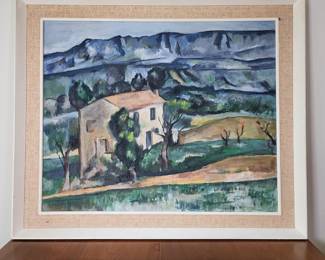 Framed - House in Provence - Mountains Landscape Painting on Canvas