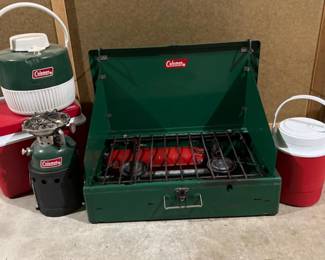 Vintage Coleman 2 & Single Burner Camping Stoves Plus More