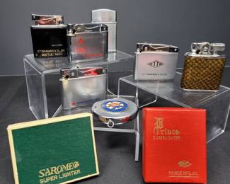 	7 Vintage Advertising Lighters - Sarome, Prince