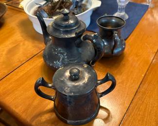 Silver plate tea set 