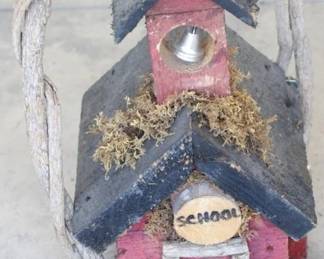 55 - Wood 'School' Birdhouse - 12" x 8"

