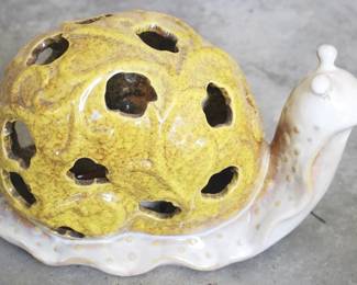 72 - Art Pottery Snail Lamp - 11" x 8"
