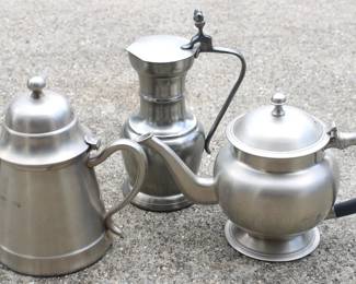 124 - 3 pc. Pewter Tea Set Items
