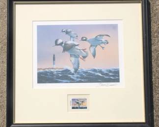 198 - Framed Print with Stamp (Signed/Numbered) 15 x 16
