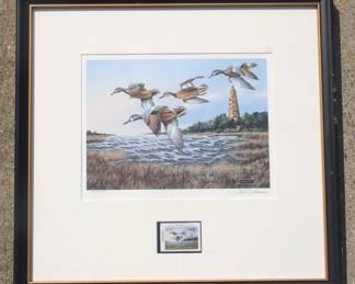 199 - Framed Print with Stamp (Signed/Numbered) 15 x 16
