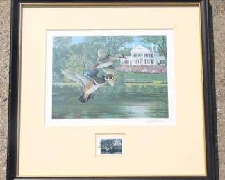 201 - Framed Print with Stamp (Signed/Numbered) 15 x 16
