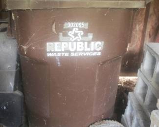 279 - Flip-Top Large Plastic Trash Can - 48" x 28" x 28"
