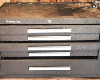 310 - Kennedy Metal Toolbox w/ Contents - 27" x 16" x 6"
