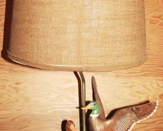 376 - Wood Ducks Lamp - 22" tall
