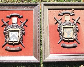 462 - Pair of Framed Coat of Arms - 17.5" x 14.5"
