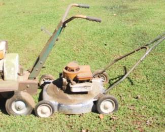 476 - Lot of 2 Yard Tools - Push Mower/Tiller (As is) Untested
