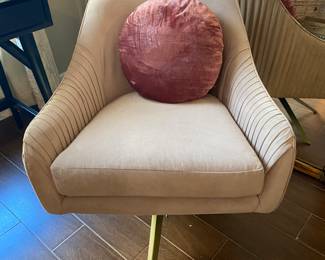 West Elm Roar Rabbit Pleated Swivel palettes swivel chair available for pre-sale at  $425.00 there are two of these.  See next frame for retail reference. (Estatesales.net removed my retail reference photo)