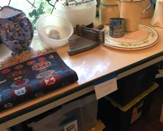 enamel top table and vintage kitchen