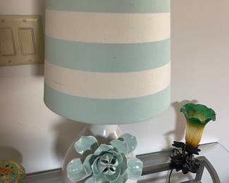 Turquoise and white lamp 