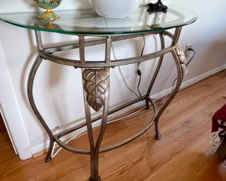 Metal and glass console table 