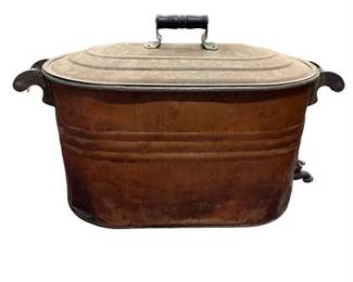 Lot 3  
Copper Boiler Basin with Lid