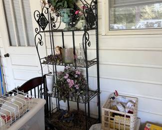 Black scroll bakers rack