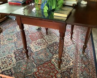 Gate leg table w/ glass top