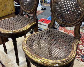 19TH Century French Cane Back & Seat Chairs